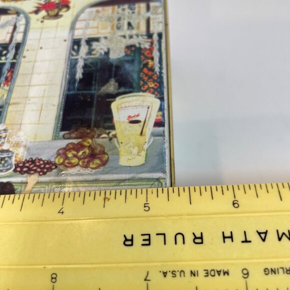 Vintage Destrooper Belgium Biscuit Tin With Charming Bakery Scene Artwork  16 Oz - Picture 13 of 14